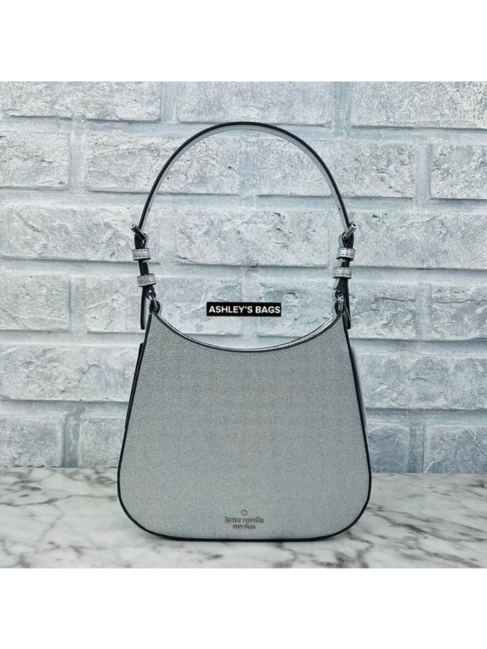 Kate Spade Glimmer Glitter Shoulder Bag In Silver